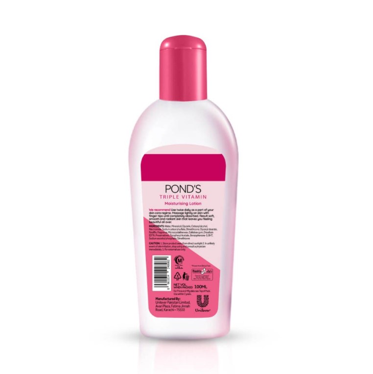 Pond's Triple Vitamin Moisturizing Lotion, Silky Smooth Skin, 100ml